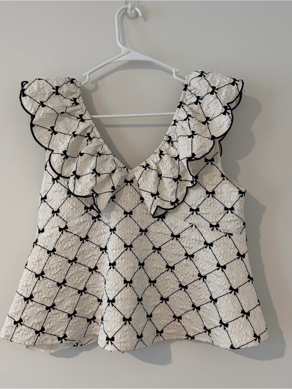Hudson Gray Jacquard Bow Top Women’s Size Large - Picture 7 of 10